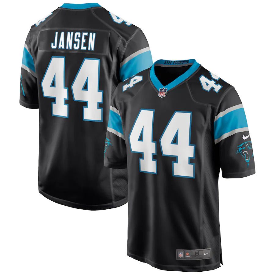 Men Carolina Panthers 44 J.J. Jansen Nike Black Game NFL Jersey